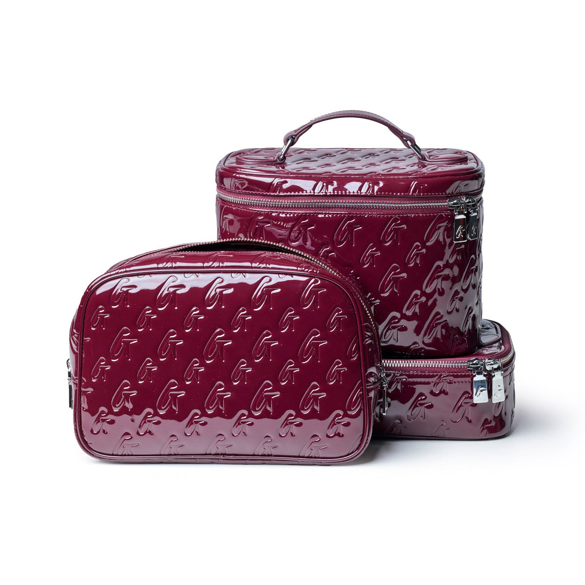 MONOGRAM TOILETRY SET - MIRROR BURGUNDY