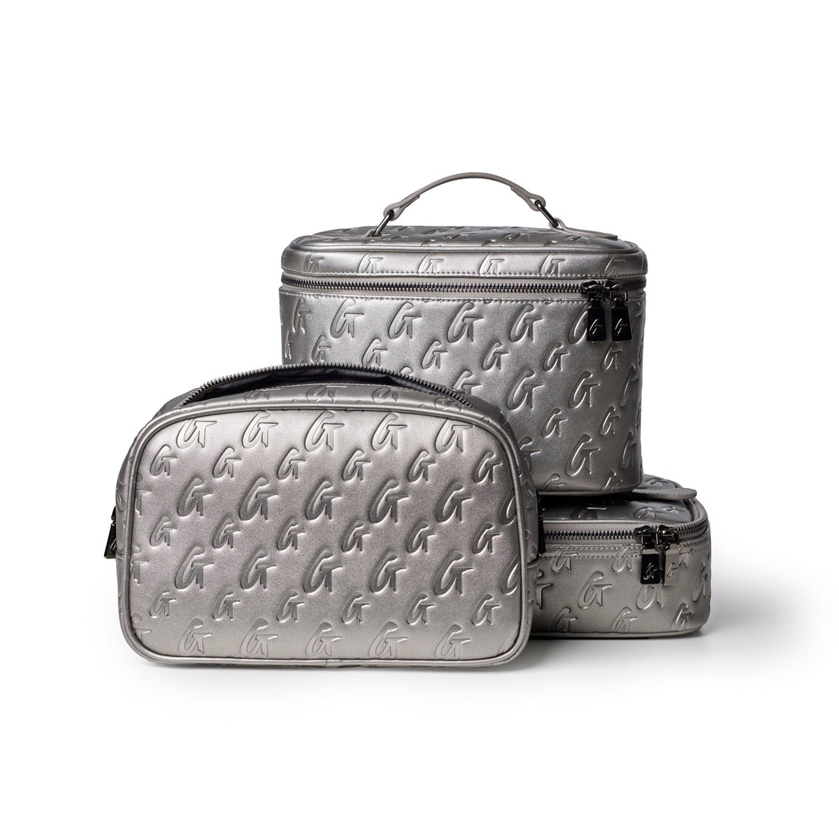 SMALL MONOGRAM TOILETRY BAG - PLATINUM