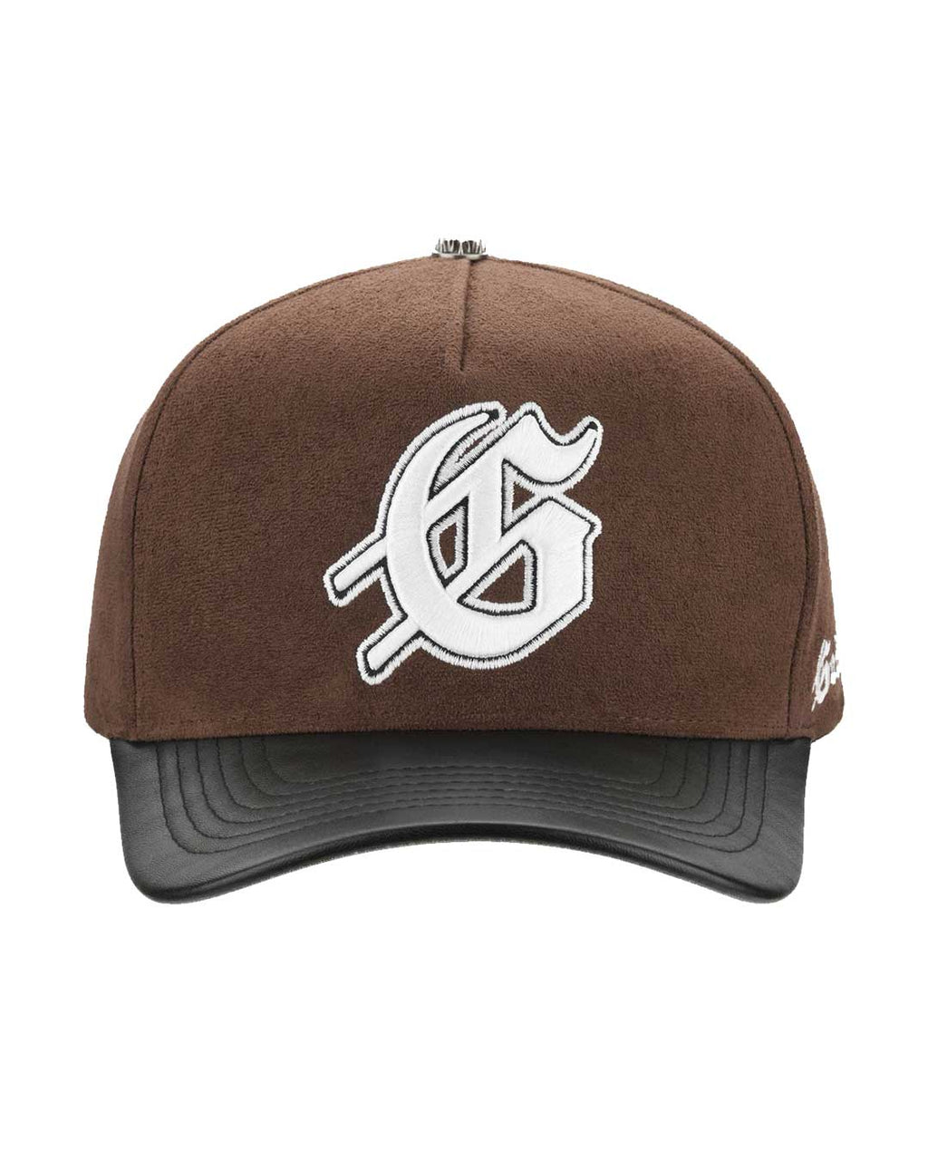 Godspeed Insignia Leather/Suede Hat Chocolate Brown/Black