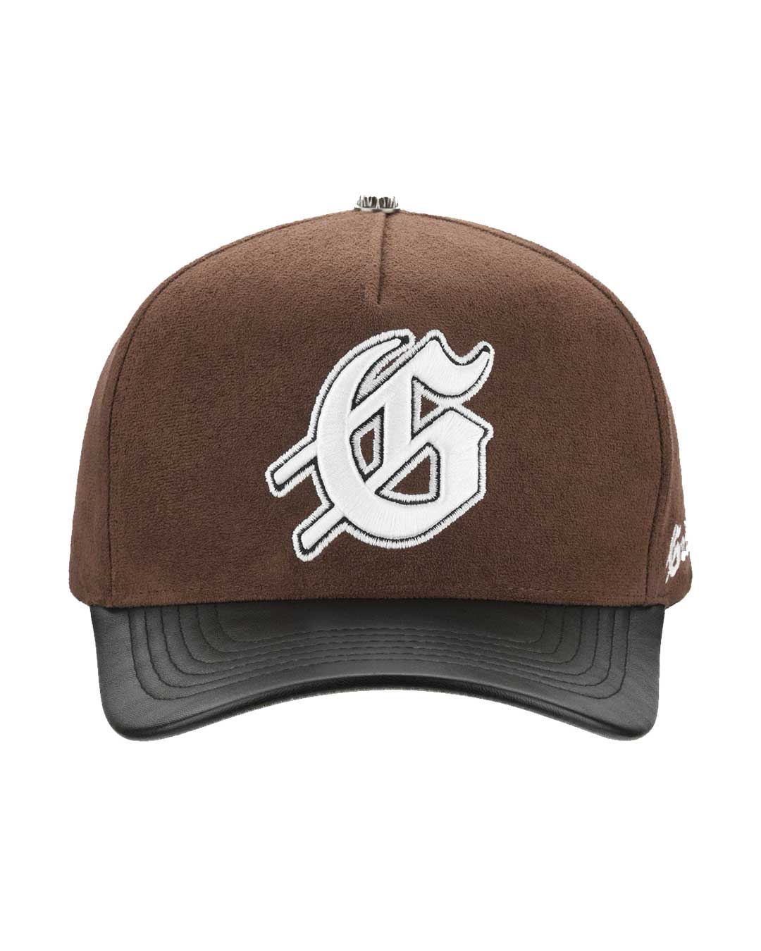 Godspeed Insignia Leather/Suede Hat Chocolate Brown/Black