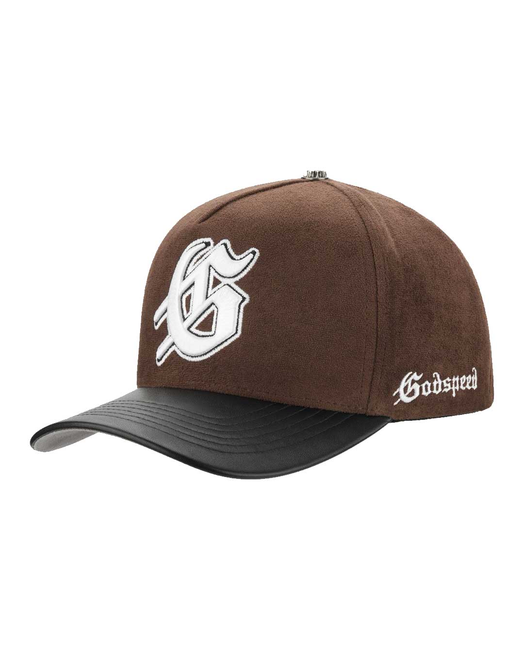 Godspeed Insignia Leather/Suede Hat Chocolate Brown/Black