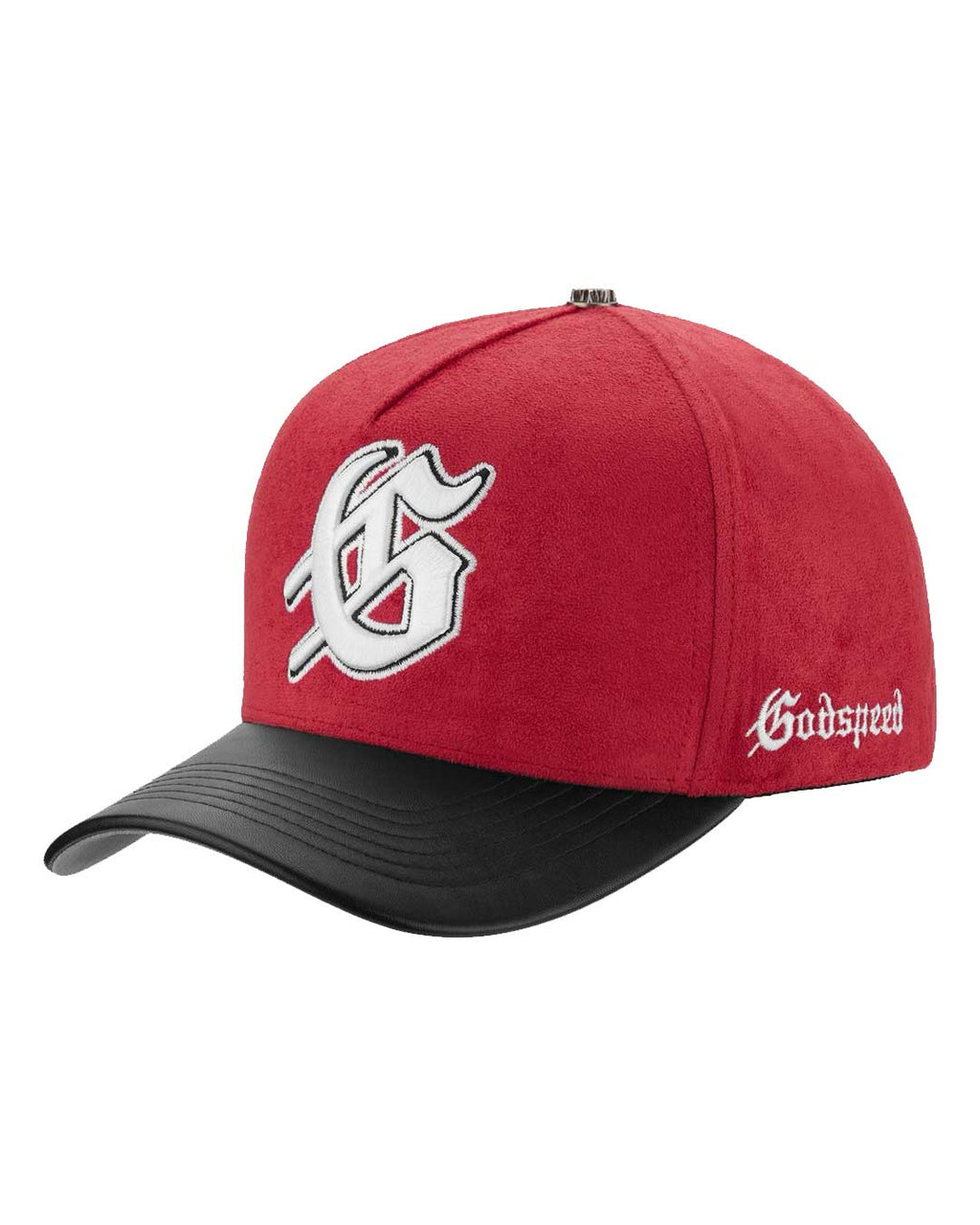 Godspeed Insignia Leather/Suede Hat Red/Black