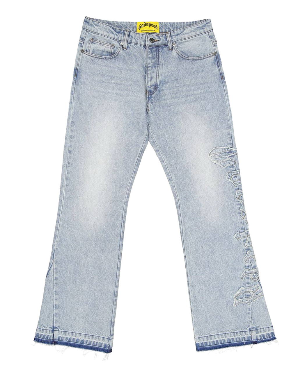 Godspeed OG Logo Flared Denim Stitched Blue