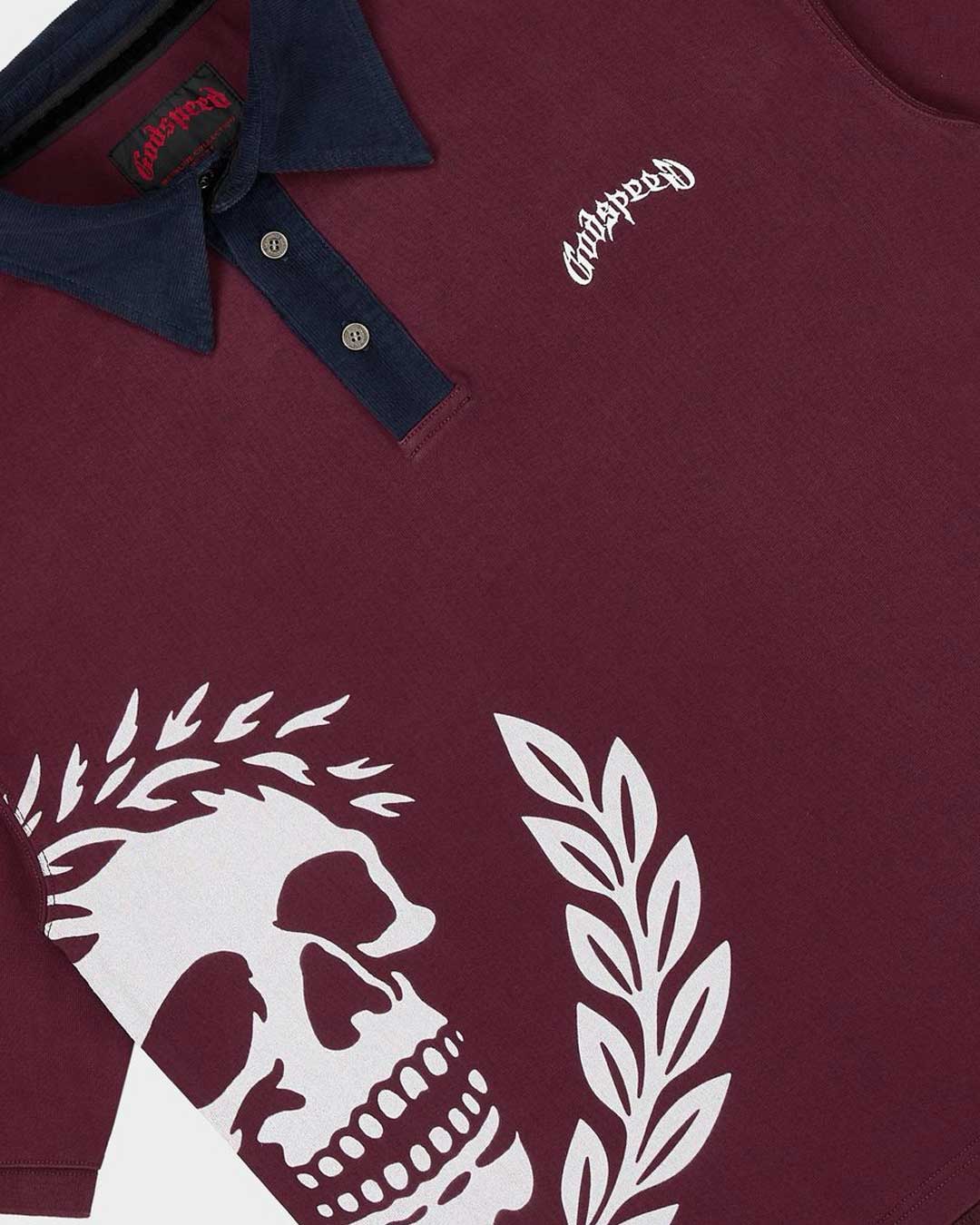 Godspeed Oversized Victor Crest Polo Burgundy/Navy
