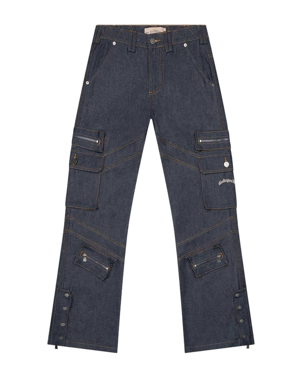 Godspeed Rockstar Flare Cargo Denim Raw Blue