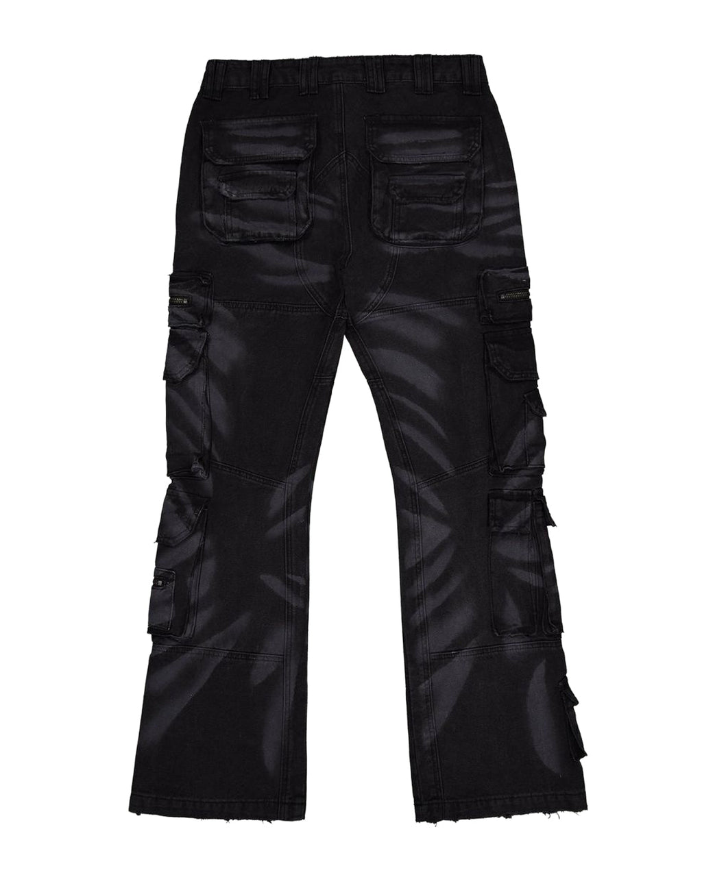 Godspeed Skidrow Flared Cargo Denim Pants Black