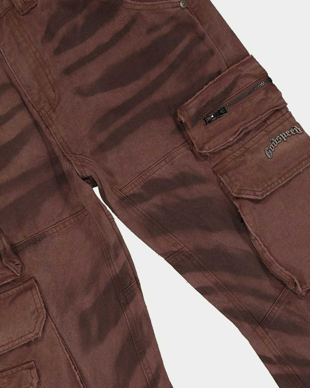 Godspeed Skidrow Flared Cargo Denim Pants Clay