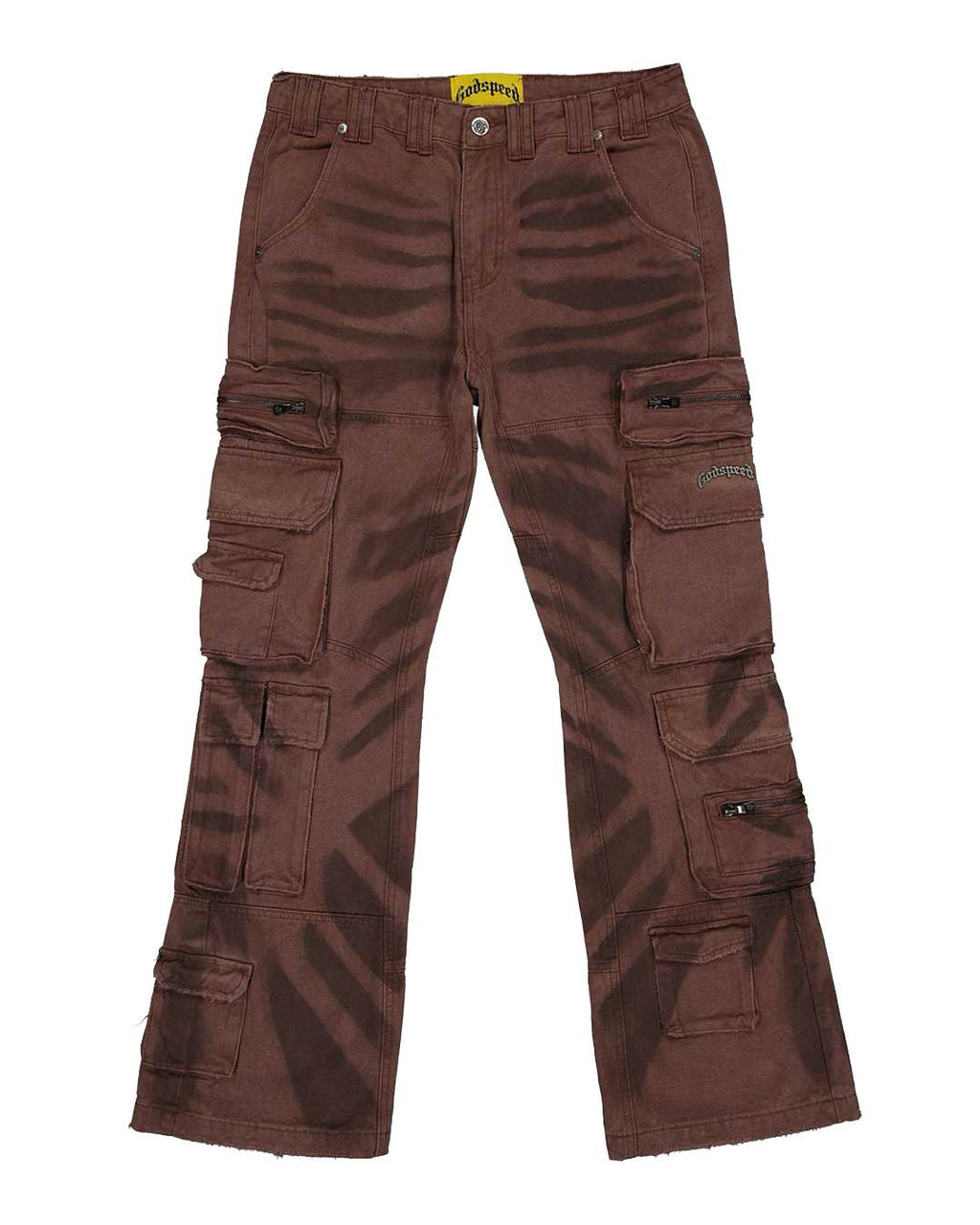 Godspeed Skidrow Flared Cargo Denim Pants Clay