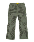 Godspeed Skidrow Flared Cargo Denim Pants Sage