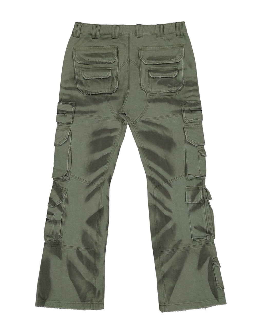 Godspeed Skidrow Flared Cargo Denim Pants Sage