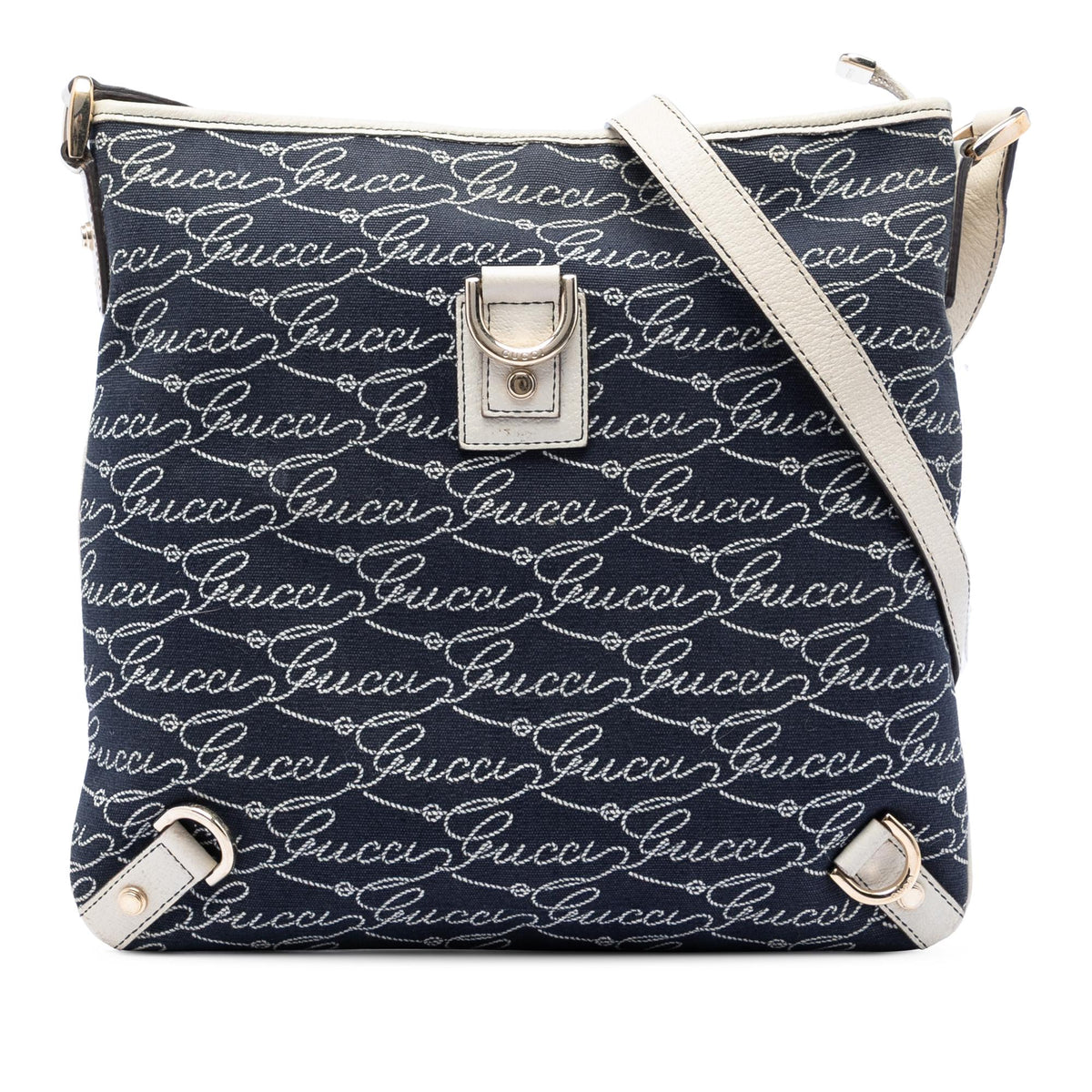 Gucci 85th Anniversary Denim Abbey D Ring Crossbody Bag - Blue