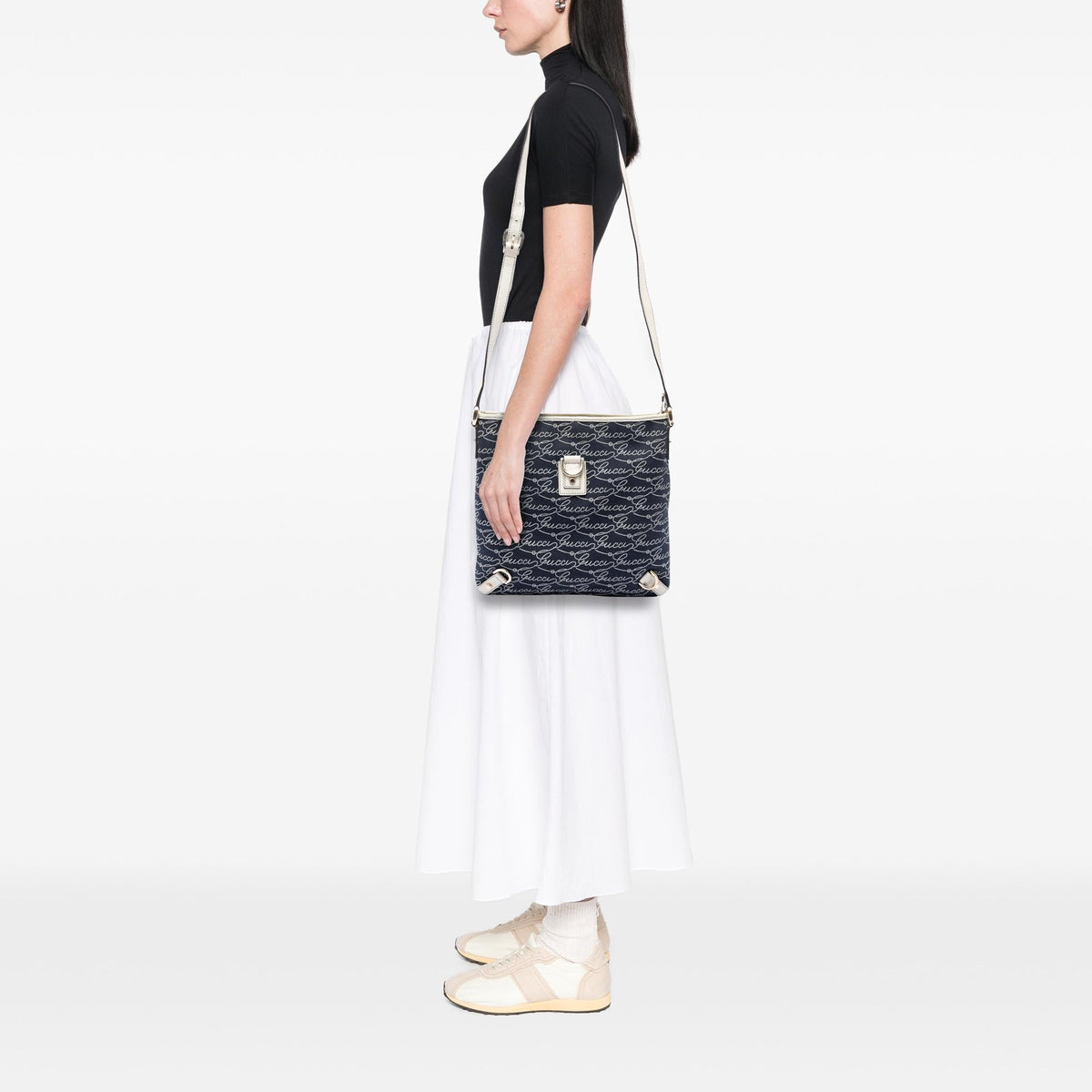 Gucci 85th Anniversary Denim Abbey D Ring Crossbody Bag - Blue