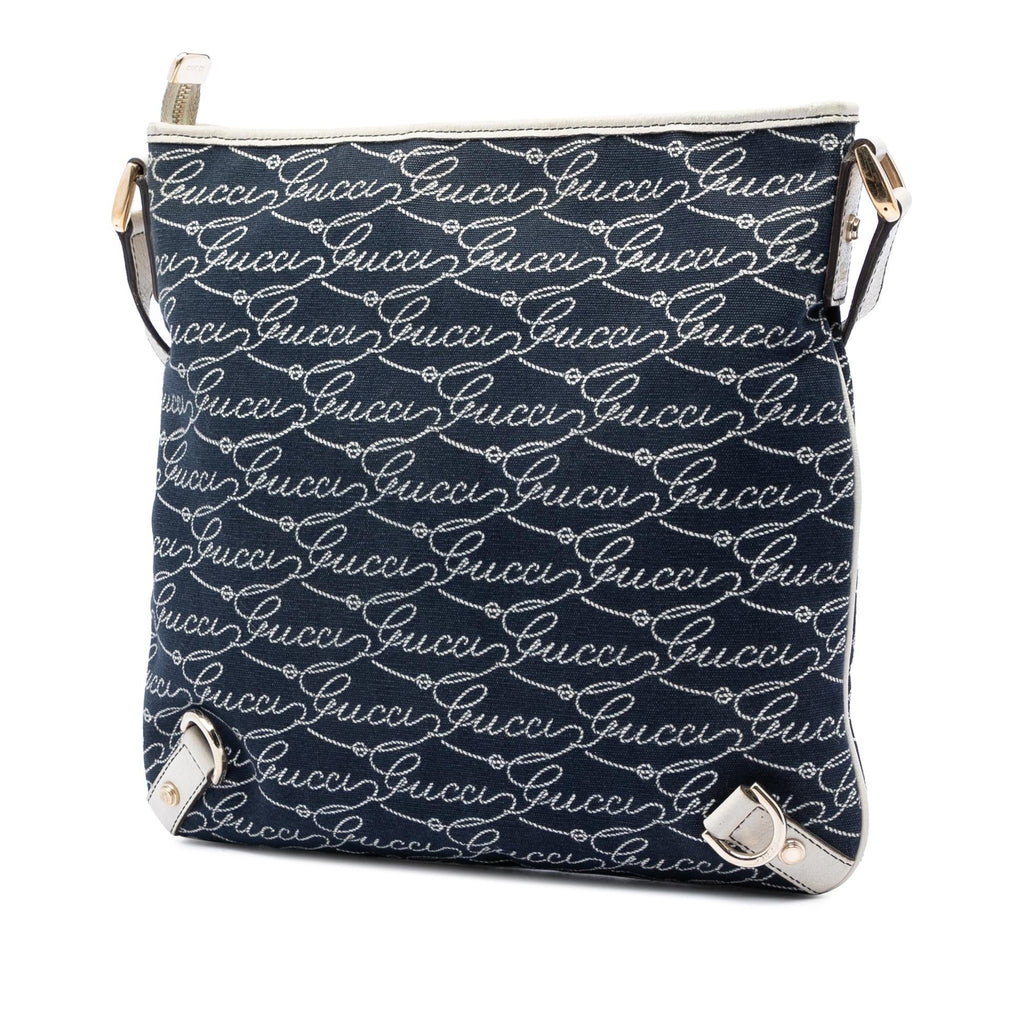 Gucci 85th Anniversary Denim Abbey D Ring Crossbody Bag - Blue