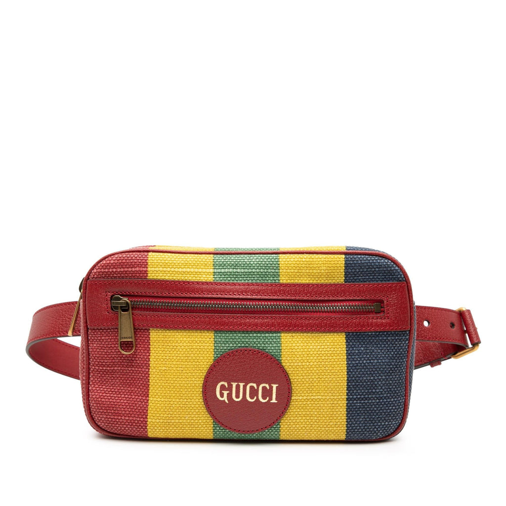 Gucci Baiadera Canvas Stripe Belt Bag - Multi/Red