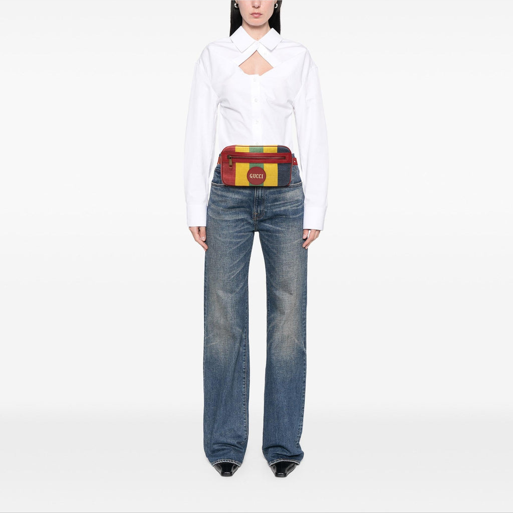 Gucci Baiadera Canvas Stripe Belt Bag - Multi/Red