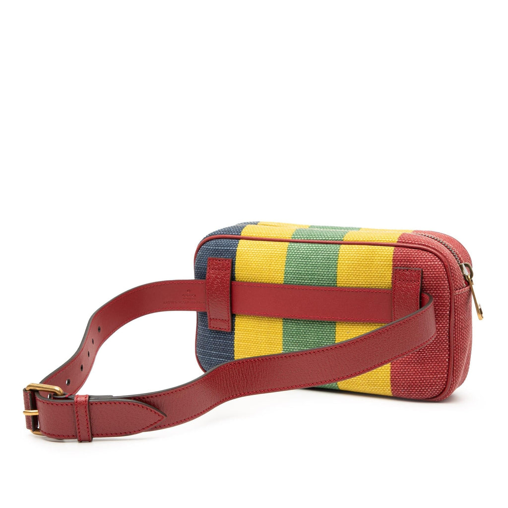 Gucci Baiadera Canvas Stripe Belt Bag - Multi/Red