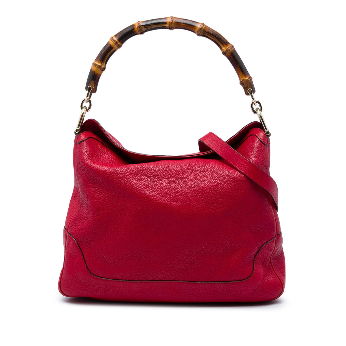 Gucci Calfskin Bamboo Diana Satchel - Red