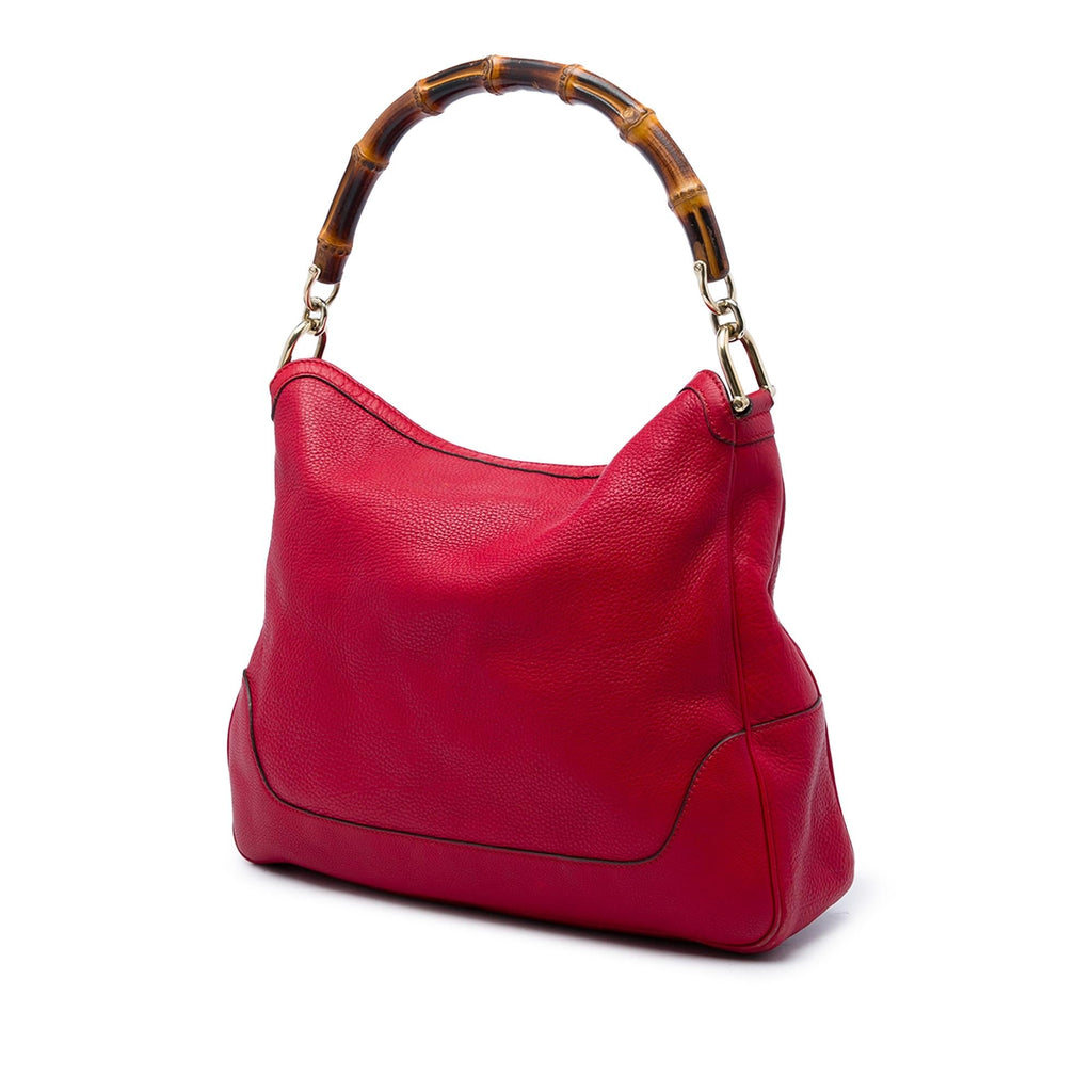 Gucci Calfskin Bamboo Diana Satchel - Red