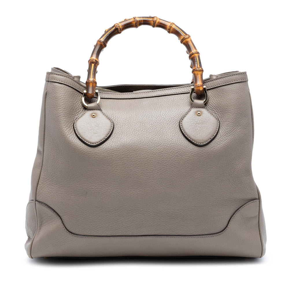 Gucci Calfskin Bamboo Diana Tote Bag - Brown