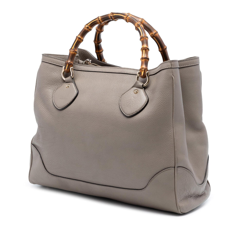 Gucci Calfskin Bamboo Diana Tote Bag - Brown