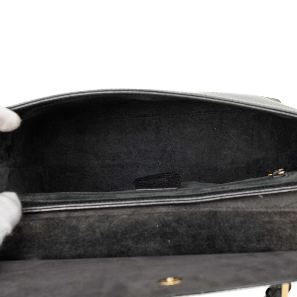 Gucci Calfskin Bamboo Flap Top Handle Bag - Grey