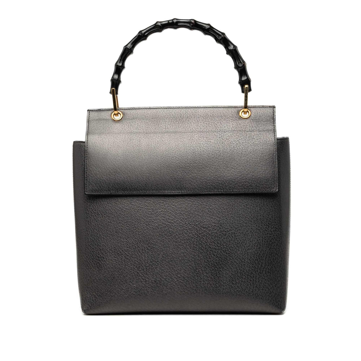 Gucci Calfskin Bamboo Flap Top Handle Bag - Grey