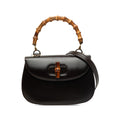 Gucci Calfskin Bamboo Night Satchel - Black