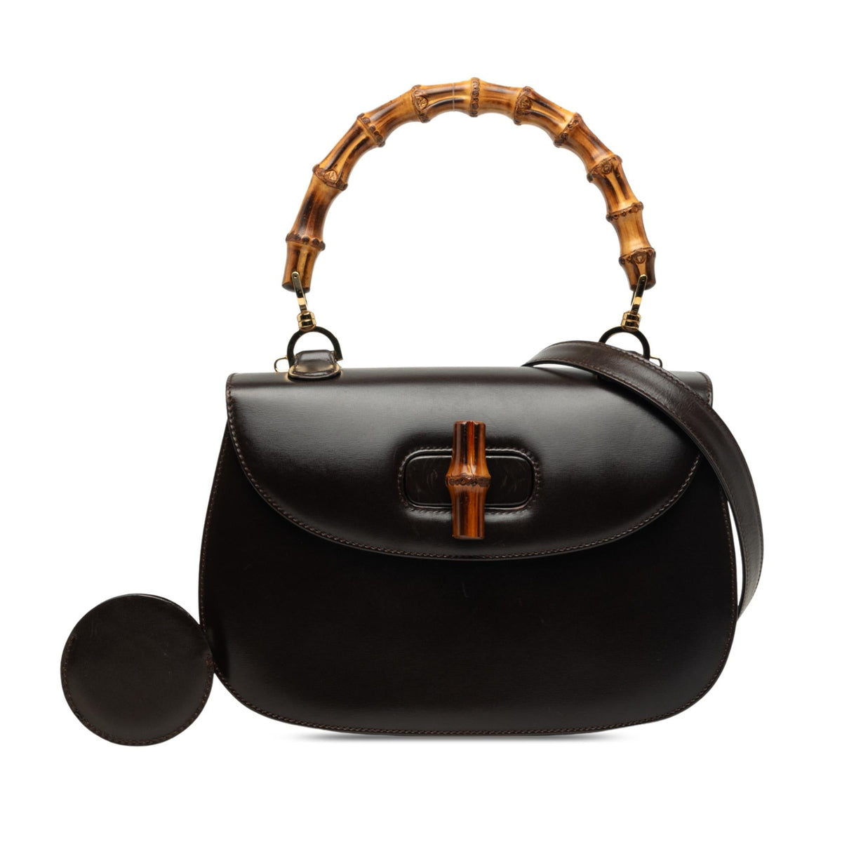 Gucci Calfskin Bamboo Night Satchel - Black