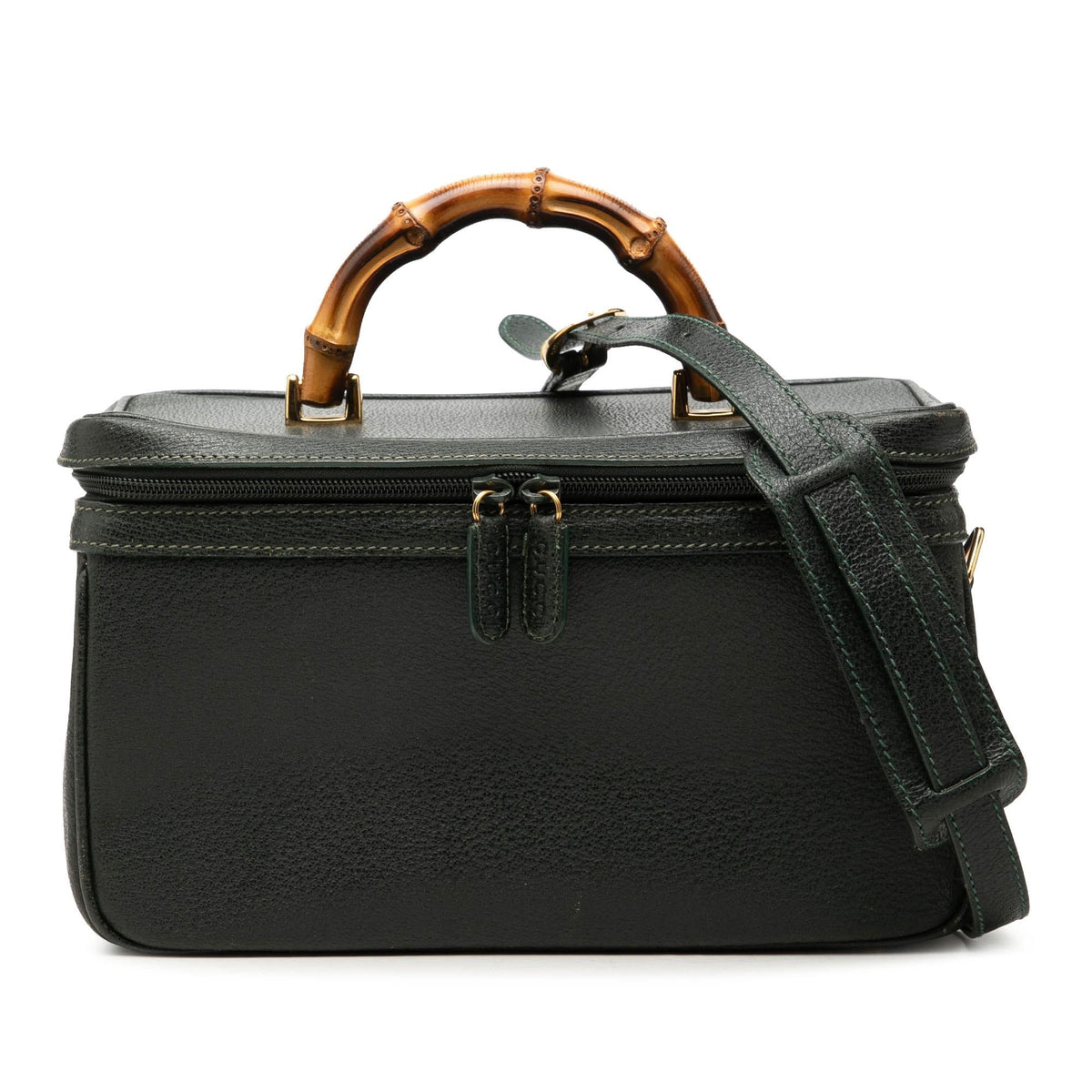 Gucci Calfskin Bamboo Vanity Bag - Green
