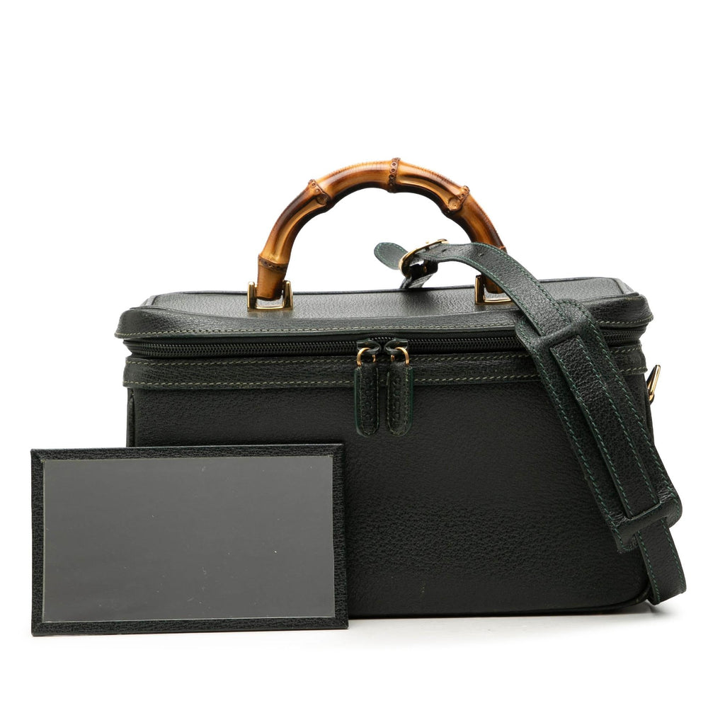 Gucci Calfskin Bamboo Vanity Bag - Green
