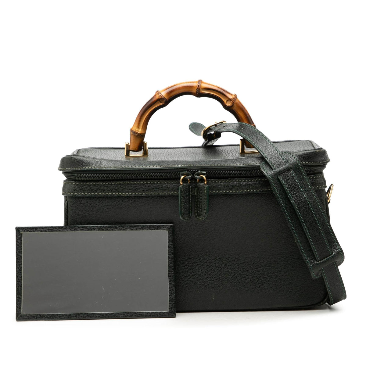 Gucci Calfskin Bamboo Vanity Bag - Green