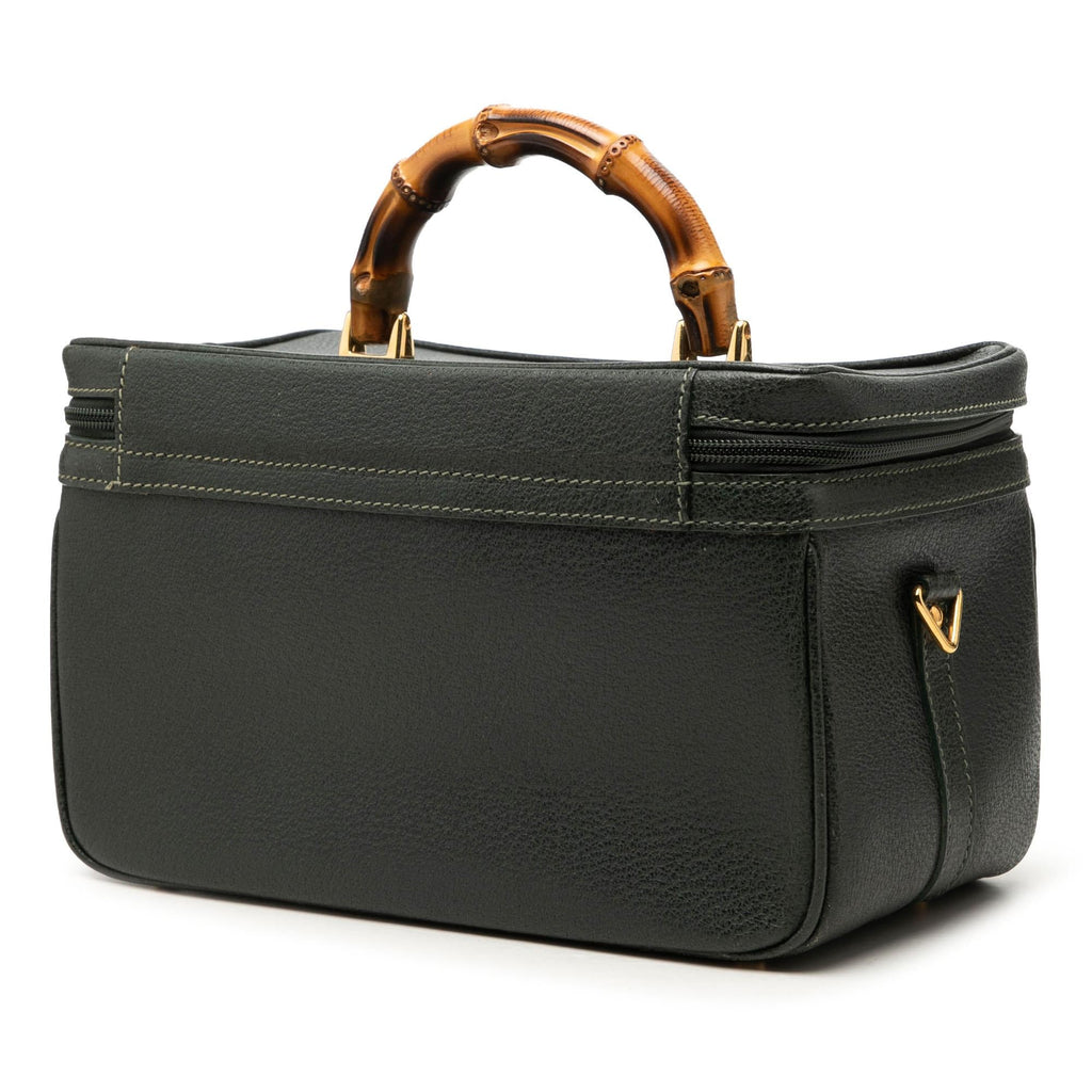 Gucci Calfskin Bamboo Vanity Bag - Green