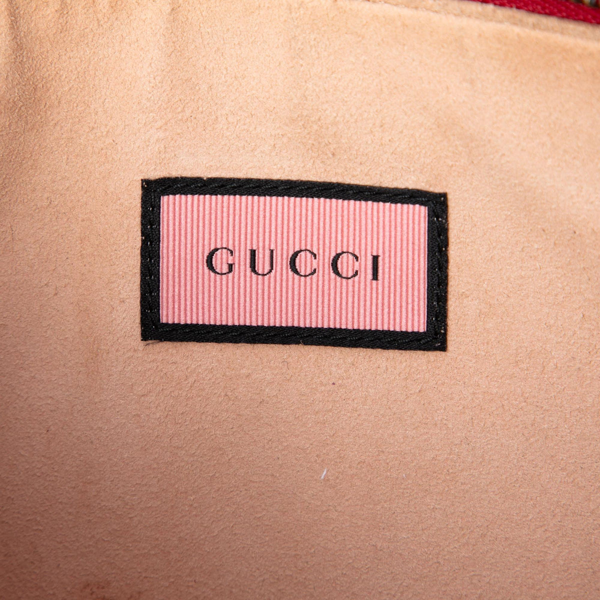 Gucci Calfskin Ghost Hamlet Skull Zip Pouch Clutch - Red