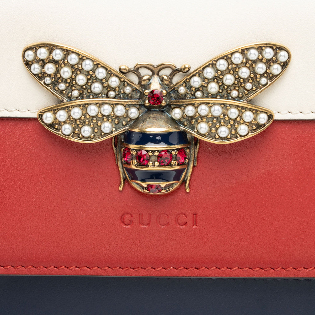 Gucci Calfskin Queen Margaret Wallet on Chain - Blue/Red/White
