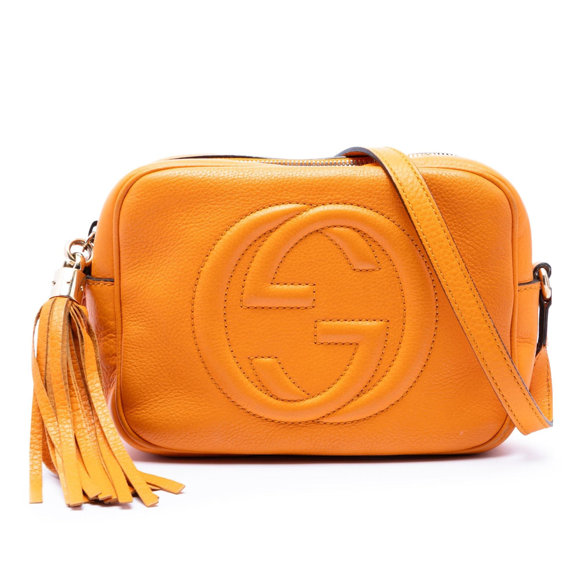 Gucci Calfskin Soho Disco Crossbody Bag - Orange
