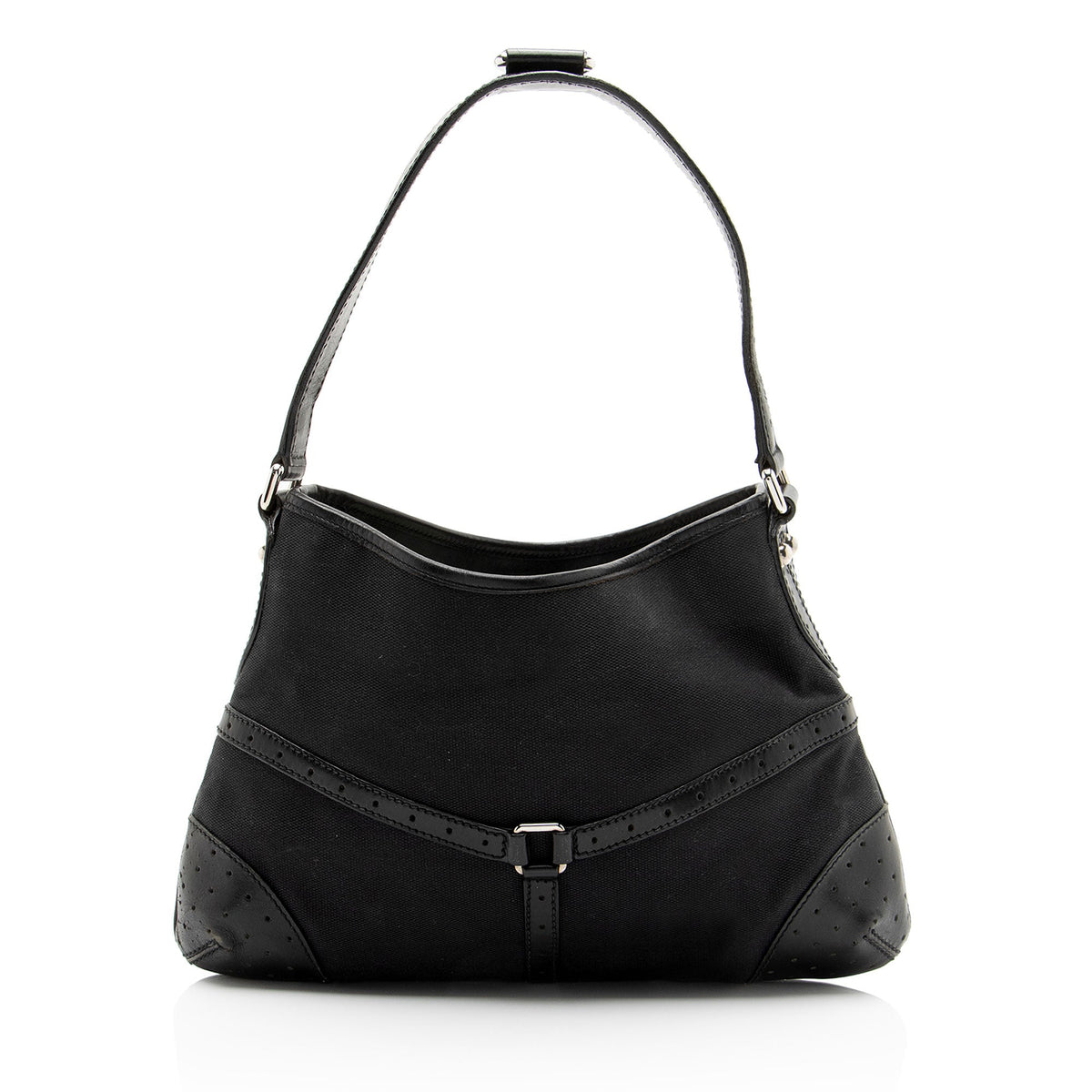 Gucci Canvas Reins Medium Shoulder Bag - Black