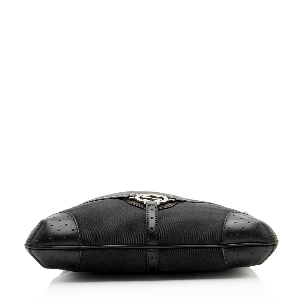 Gucci Canvas Reins Medium Shoulder Bag - Black