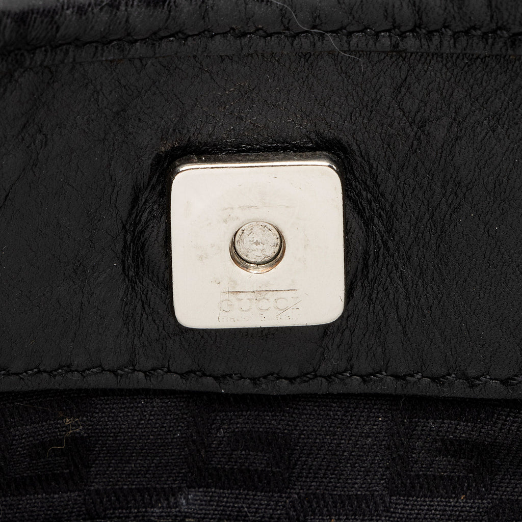 Gucci Canvas Reins Medium Shoulder Bag - Black