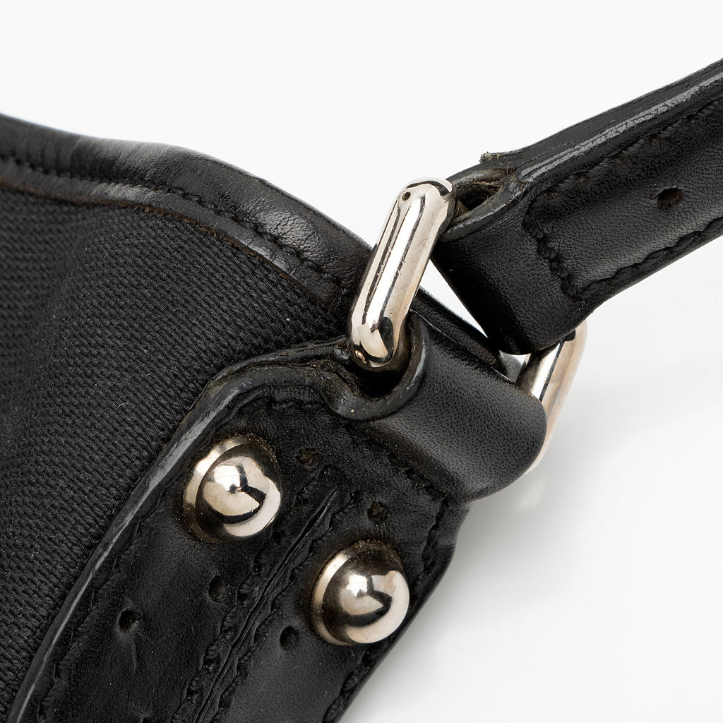 Gucci Canvas Reins Medium Shoulder Bag - Black