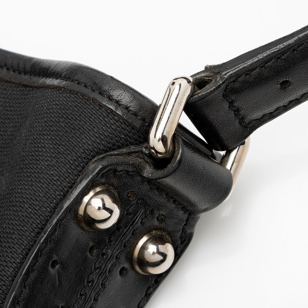 Gucci Canvas Reins Medium Shoulder Bag - Black