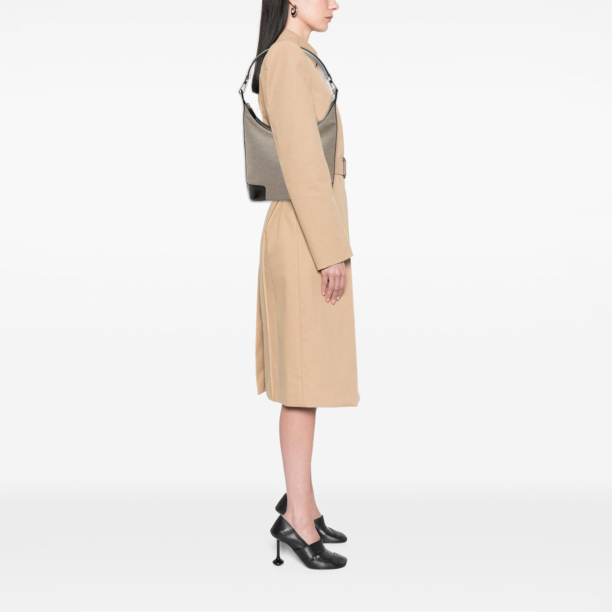 Gucci Canvas Shoulder Bag - Beige