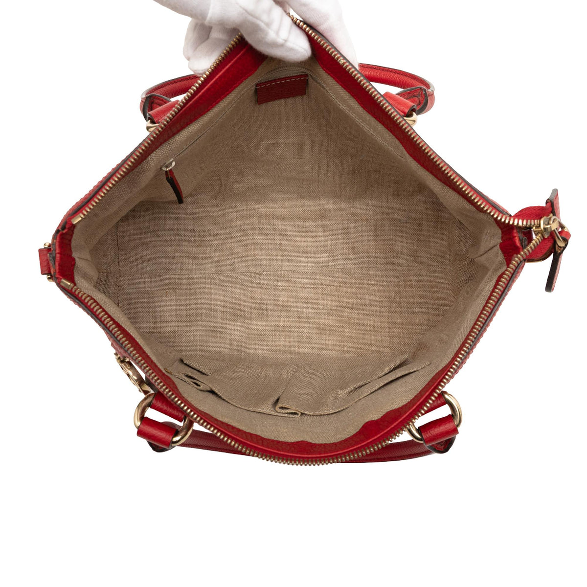 Gucci Dollar Calfskin GG Charm Satchel - Red