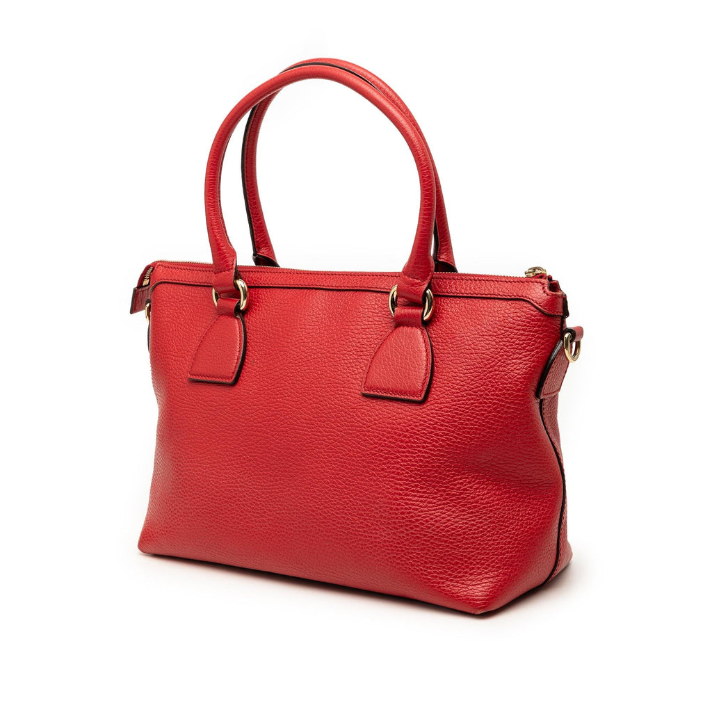 Gucci Dollar Calfskin GG Charm Satchel - Red
