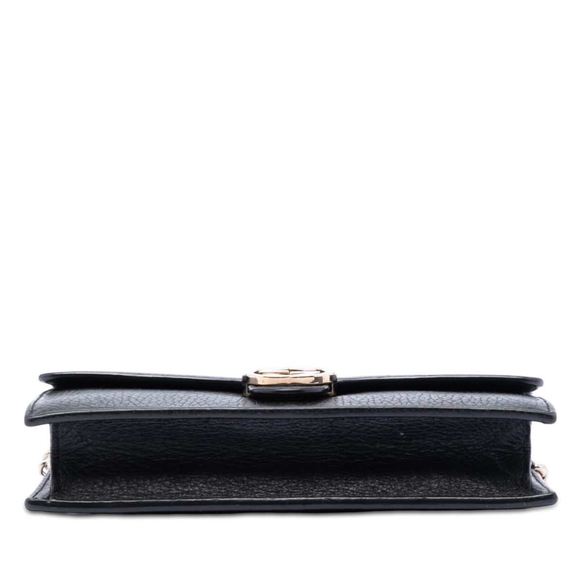 Gucci Dollar Calfskin Interlocking G Wallet on Chain - Black