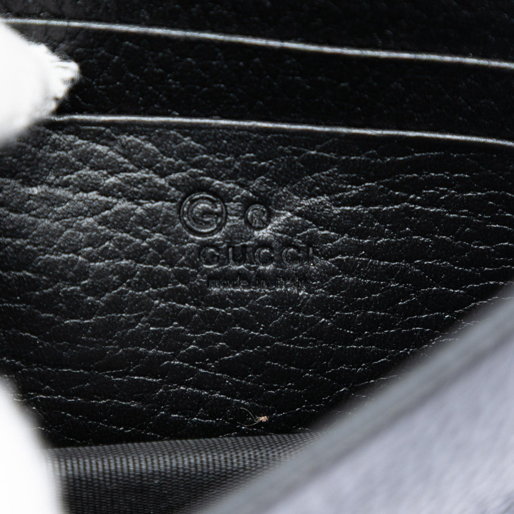 Gucci Dollar Calfskin Interlocking G Wallet on Chain - Black