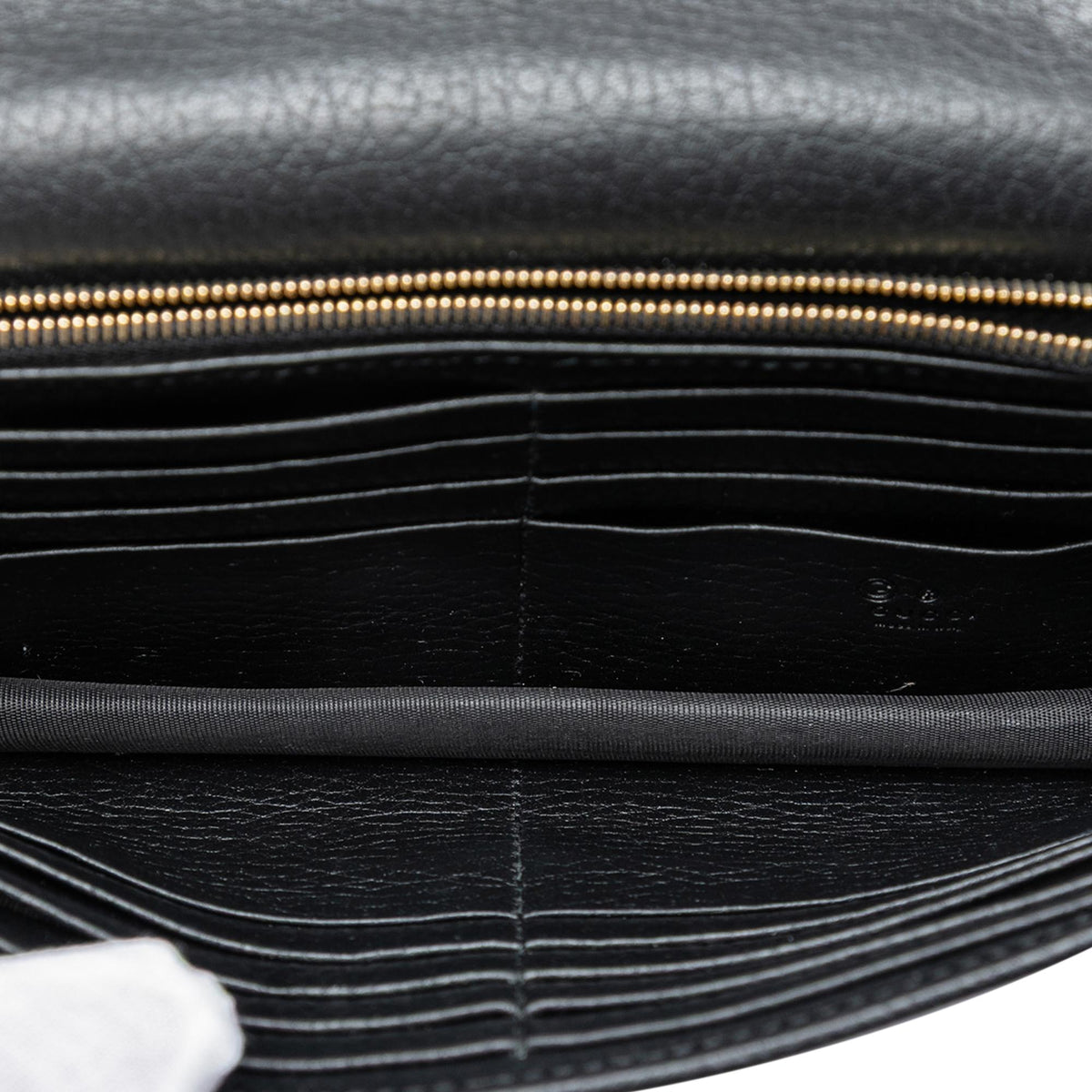 Gucci Dollar Calfskin Interlocking G Wallet on Chain - Black