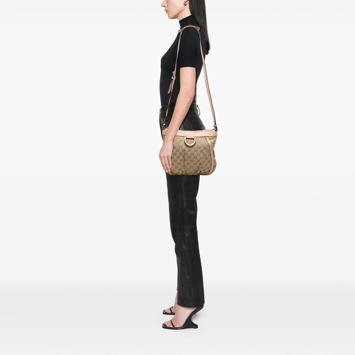 Gucci GG Canvas Abbey D Ring Crossbody Bag - Beige/Pink