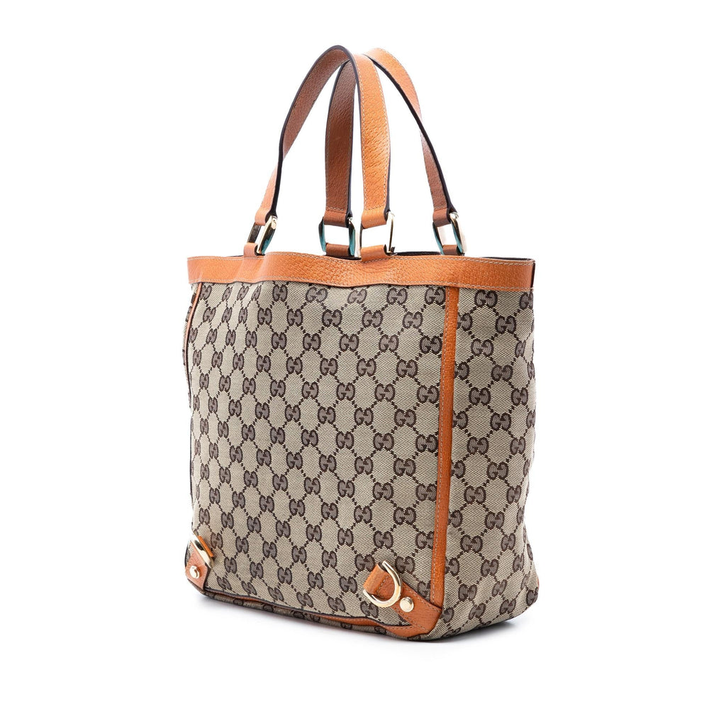 Gucci GG Canvas Abbey D Ring Tote Bag - Beige/Orange