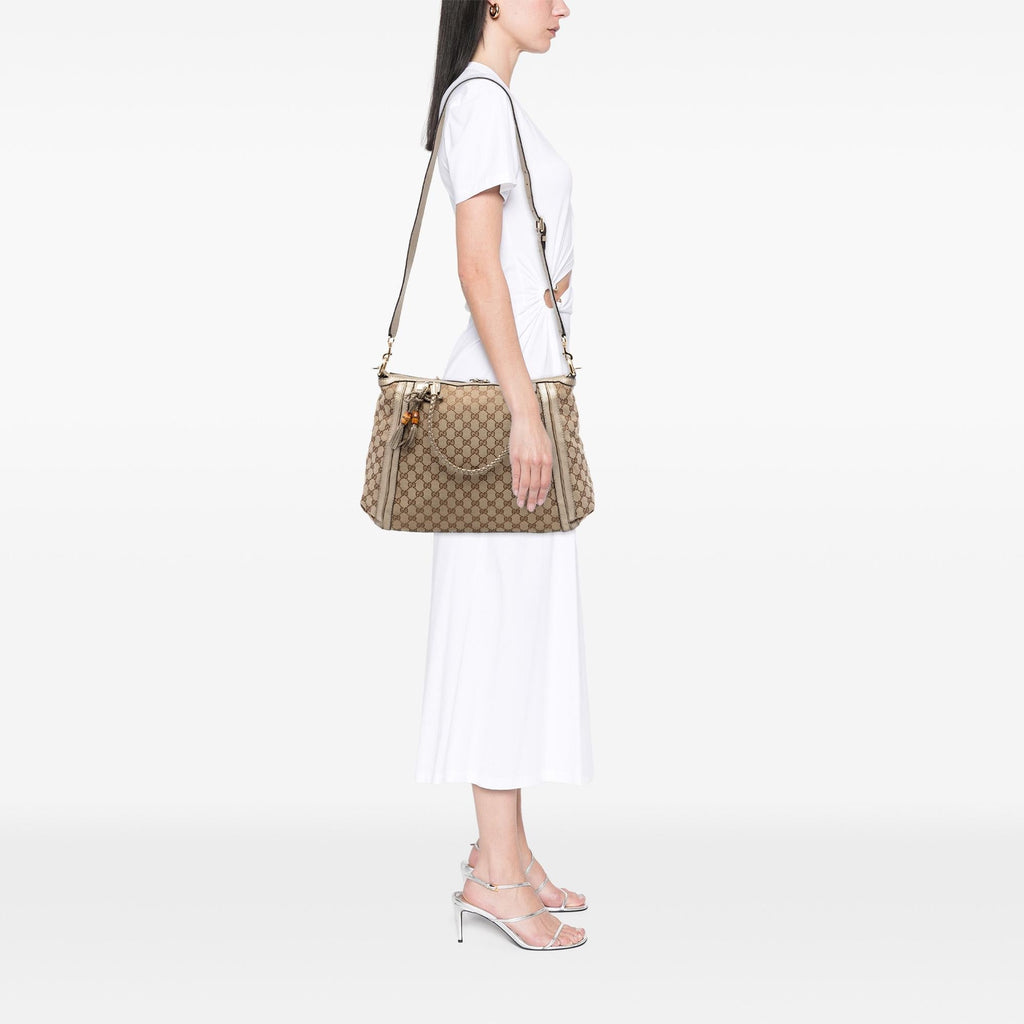 Gucci GG Canvas Bella Convertible Tote Bag - Beige