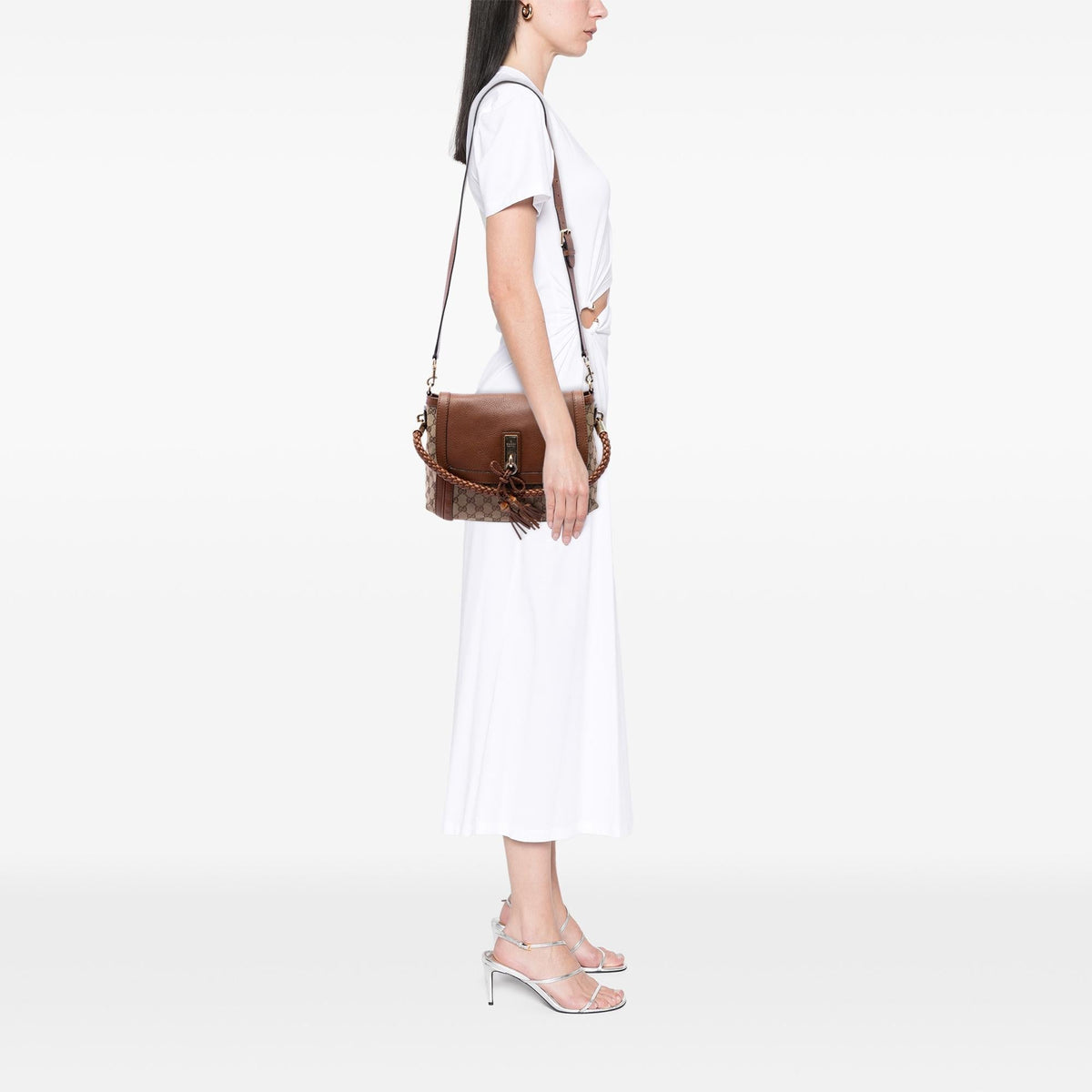 Gucci GG Canvas Bella Flap Satchel - Beige